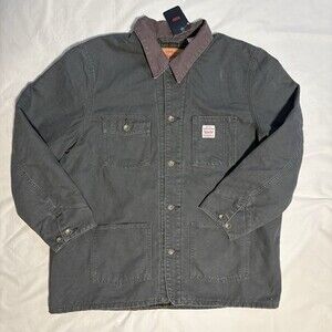 Levi’s Workwear Chore Jacket Men’s Large Gray Canvas Blanket Lined Button Front